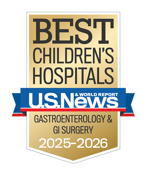 U.S. News and World Report Best Children's Hospitals Badge, Gastroenterology and GI Surgery