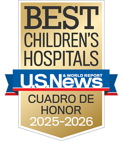 Distintivo oficial de U.S. News & World Report por ser uno de los Mejores Hospitales Pediátricos