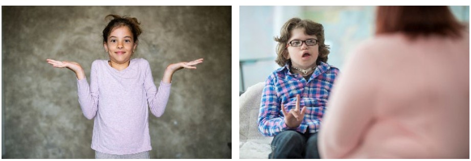Children using body language to communicate