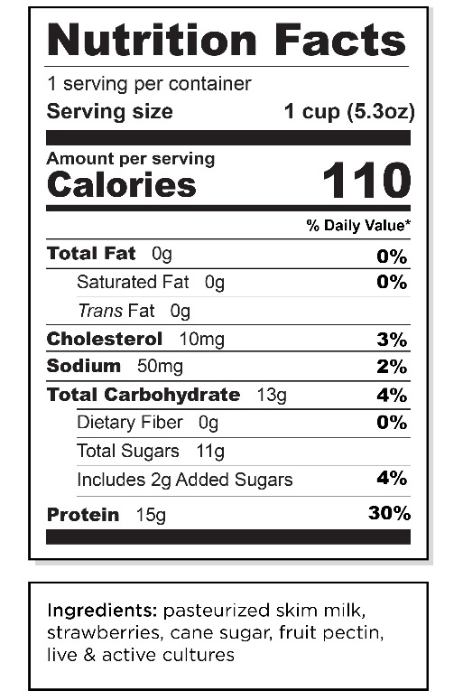 Nutrition label