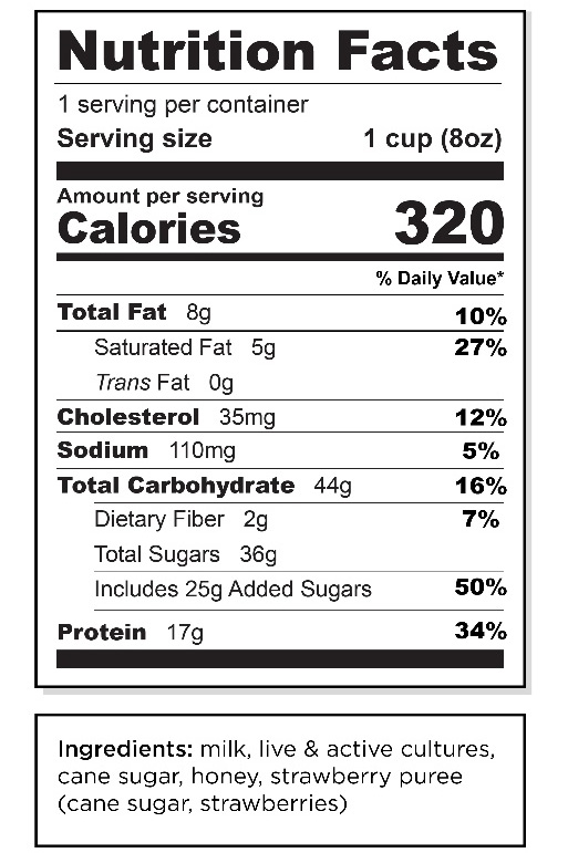 Nutrition label