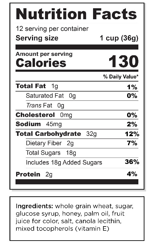 Nutrition label