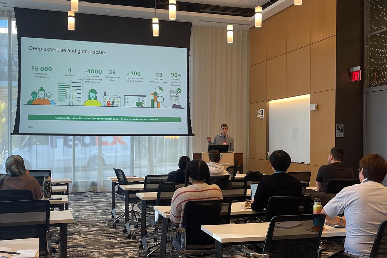 Scientists at a lecture