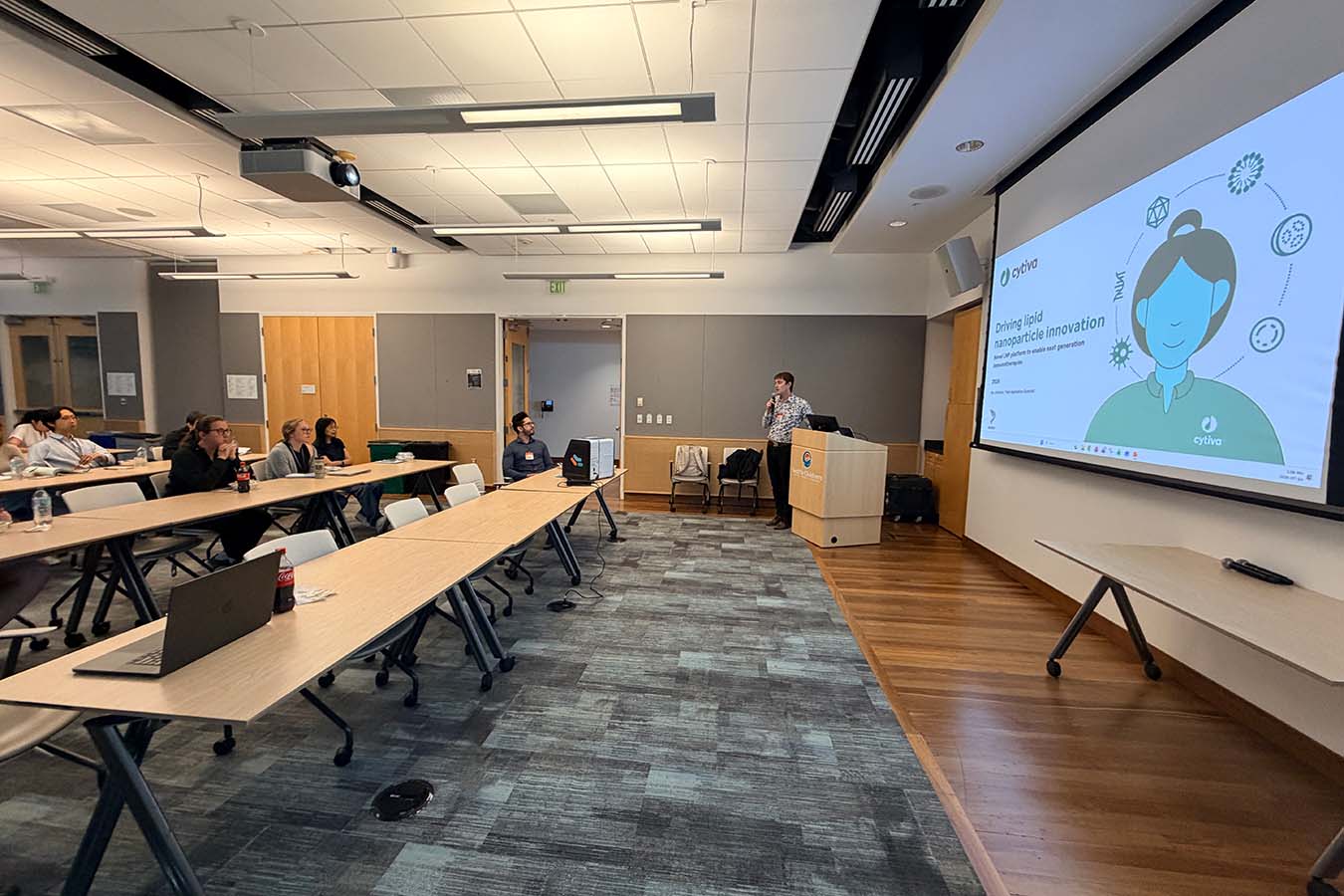 A researcher gives a presentation
