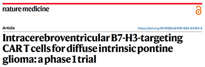A screenshot from Nature Medicine showing Dr. Vitanza's article