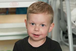 Gavin, a remarkable 3-year-old boy with DIPG, who has been doing great through 30 every-other-week intracranial B7-H3 CAR T cell doses on BrainChild-03.