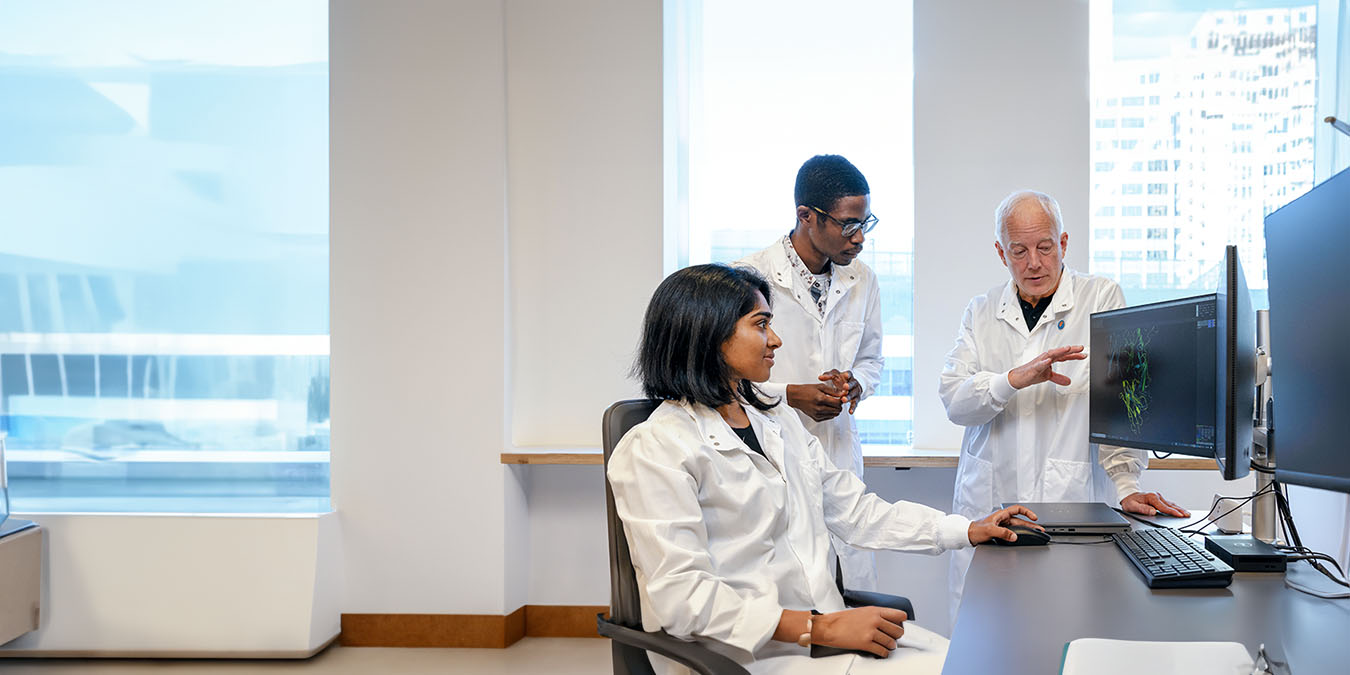L-R: Drs. Sinduja Marx, Akinsola Oyelakin, and Jim Olson