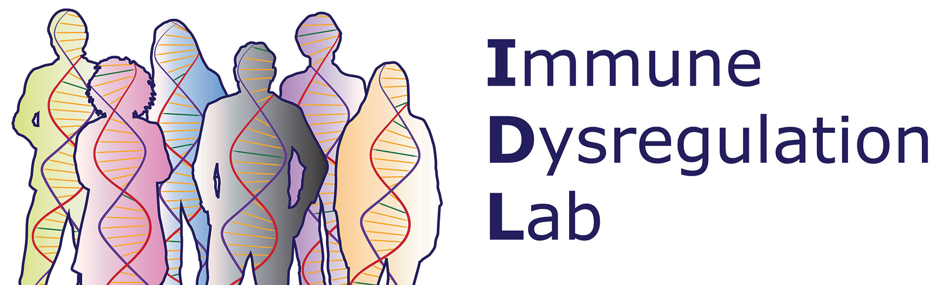 Immune Dysregulation Lab - Illustration of sillhouettes with DNA strands
