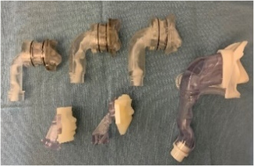 3D-printed anatomic upper airway models.