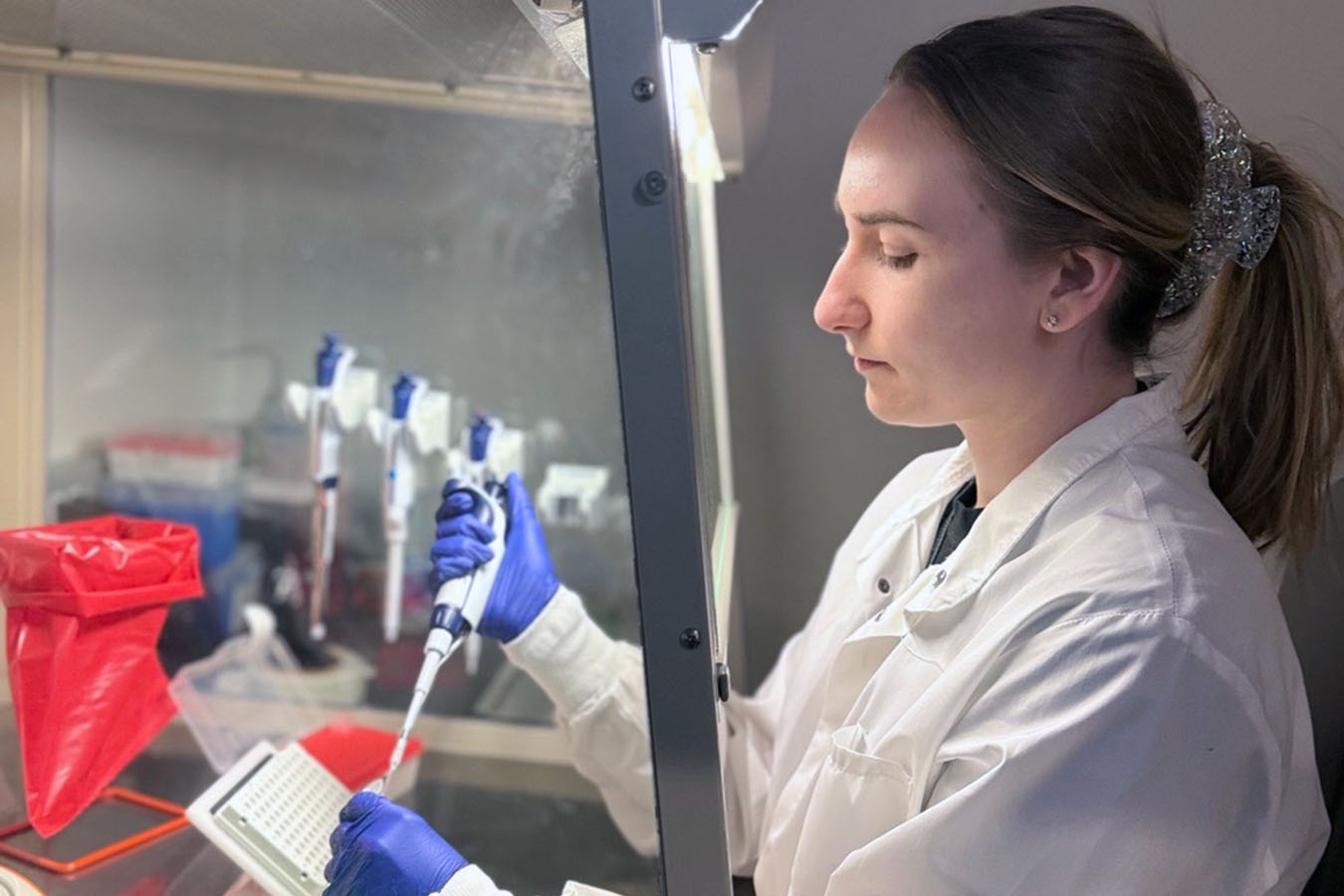 Audrey Alderman, a research scientist in a Seattle Children’s Therapeutics lab