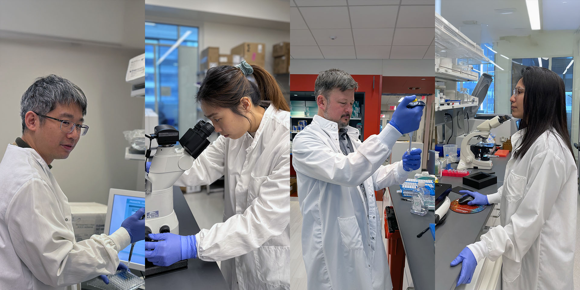 (Left to right) Chun-Yu Chen, Meng-Ni Fan, Peter Cook and Nikita Trivedi
