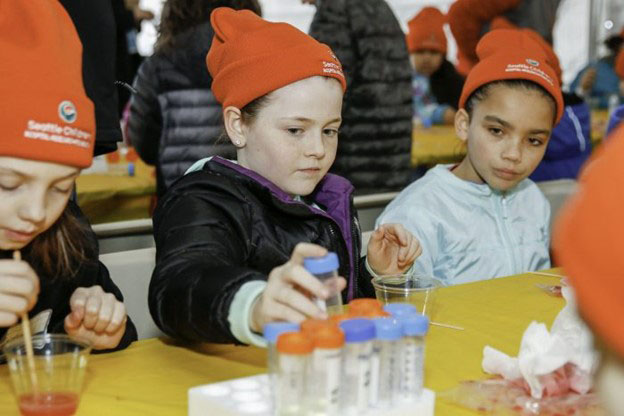 Children participate in science activities