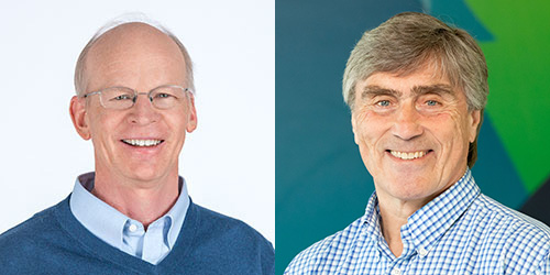 Left: Dr. David Rawlings, a researcher at Seattle Children’s Research Institute. Right: Dr. Ron Gibson, a researcher at Seattle Children’s Research Institute.