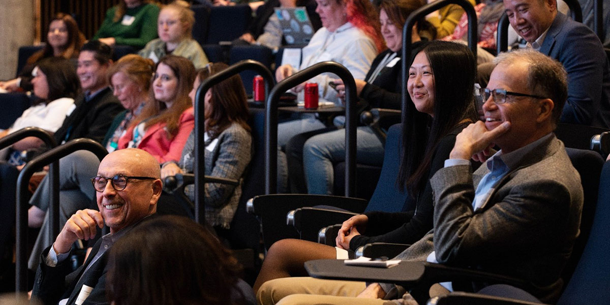 People sitting in an auditorium