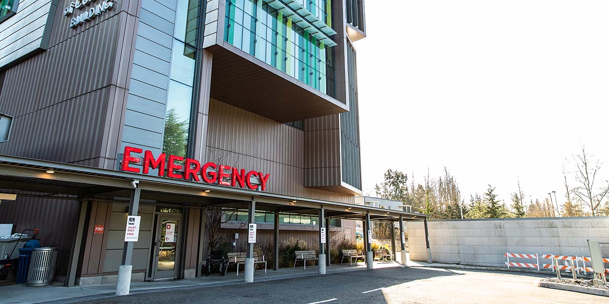 External view of Seattle Children’s Emergency Department located at Sand Point Way.