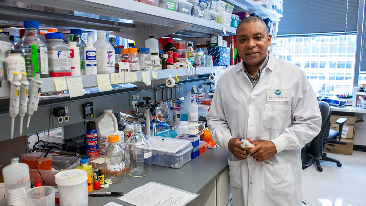 A Seattle Children's researcher in a lab
