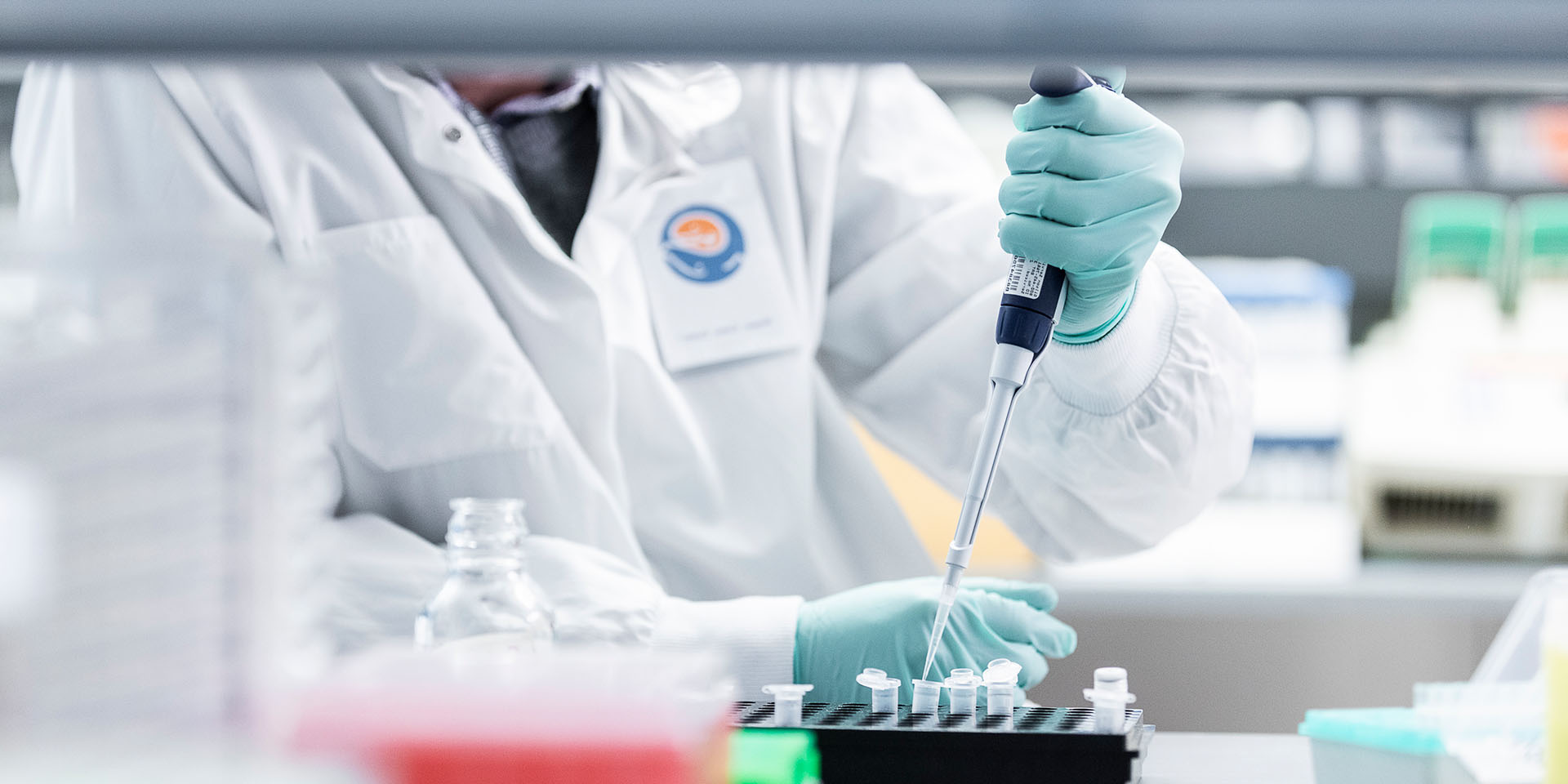 A researcher experimenting